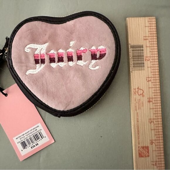 Juicy Couture Pink and Black Heart Wristlet - Picture 7 of 8